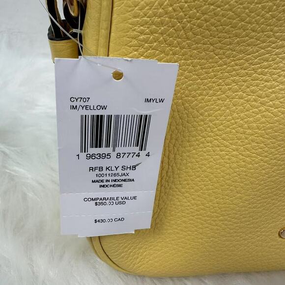 Coach Kailey Shoulder/Crossbody Bag In Pebble Leather/Yellow CY707 NWT - Picture 6 of 11